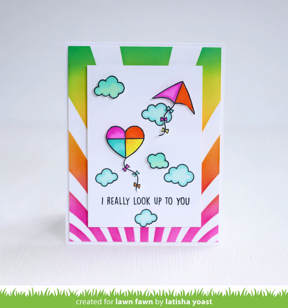 Whoosh, kites! Stamps by Lawn Fawn